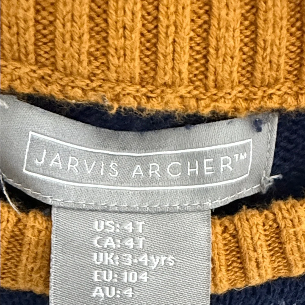 Kids Airplane Sweater - Navy and Mustard, Jarvis Archer 4T